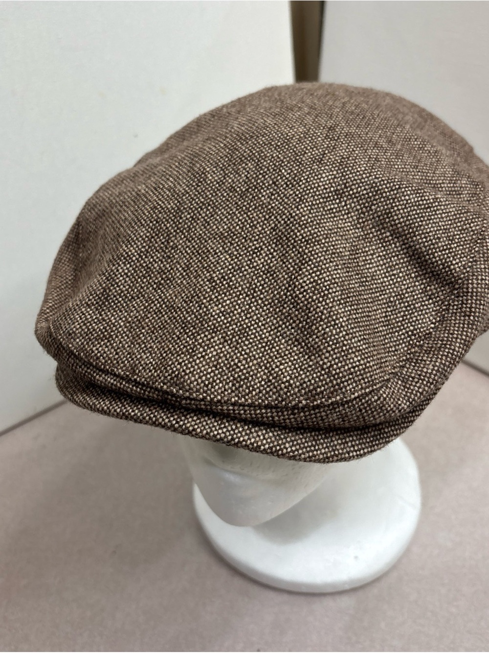 Banana Republic Newsboy Hat Mens Small Brown Tweed Driving Cap Wool Blend Ivy